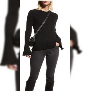 Ribbed Knit Sweater with Pearl Detailing